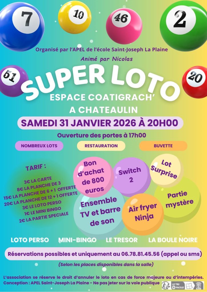 Affiche Loto La Plaine 01 2026