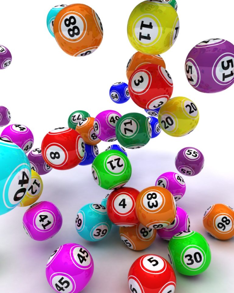 a set of colouored bingo balls